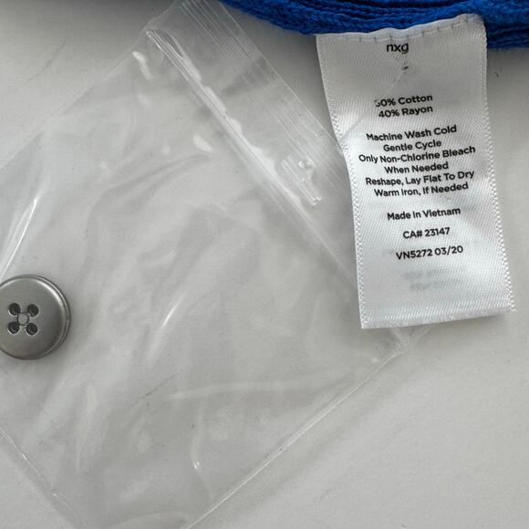 Talbots Royal Blue V-Neck Button Down Cardigan Sweater 2X Petite NWT - Picture 11 of 11